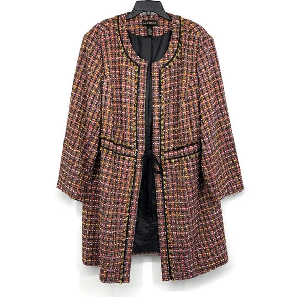 Lane Bryant Jackets & Blazers - Lane Bryant Coat Tweed Plaid Tie Front Lined Jacket